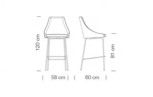 KONTEA 307 - Upholstered stool with footrest by Et al. - view 3
